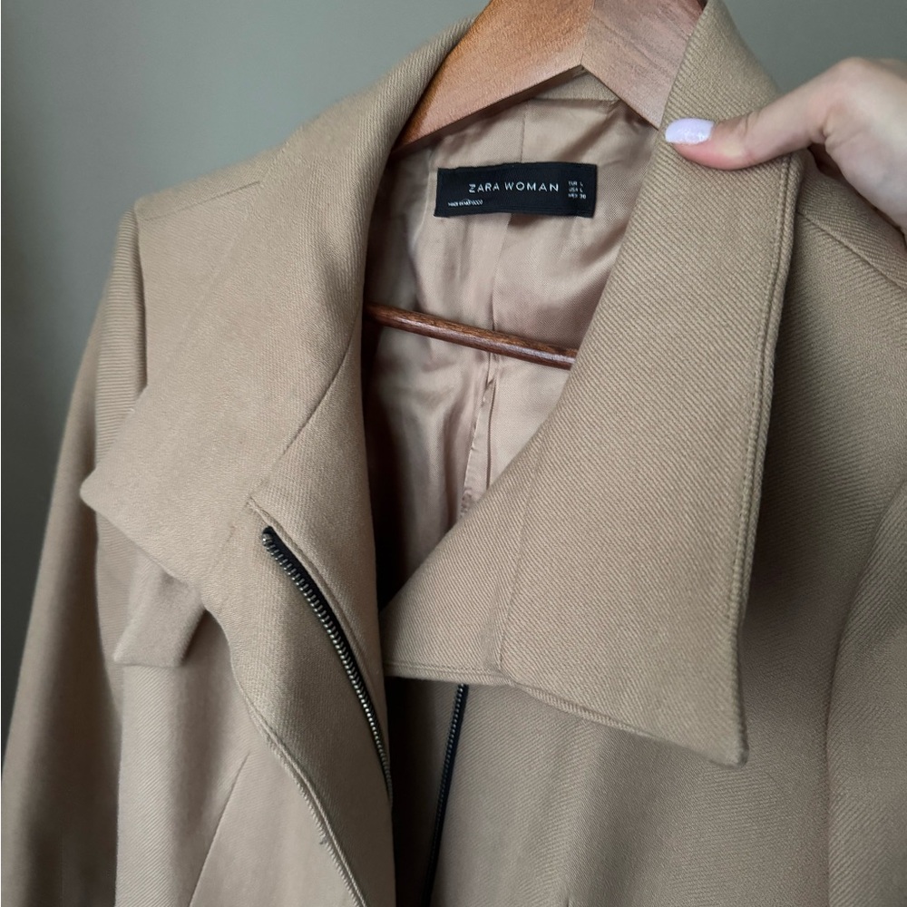 Zara Tan Trench Coat Classic Long Style
